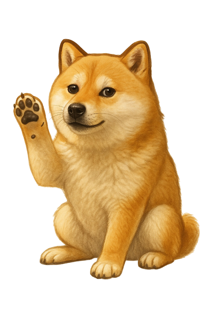 Cheems diciendo adiós